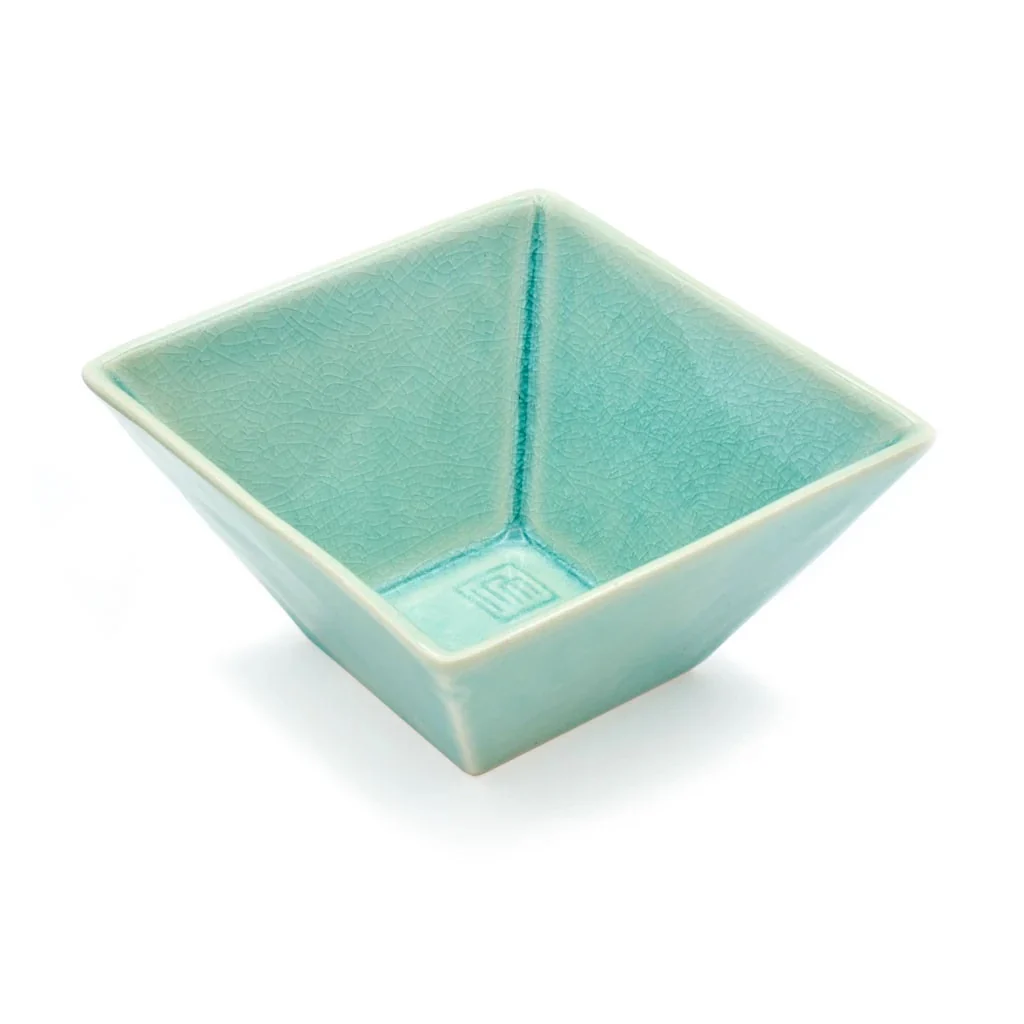 Celadon Square Bowl Incense Holder - Image 2