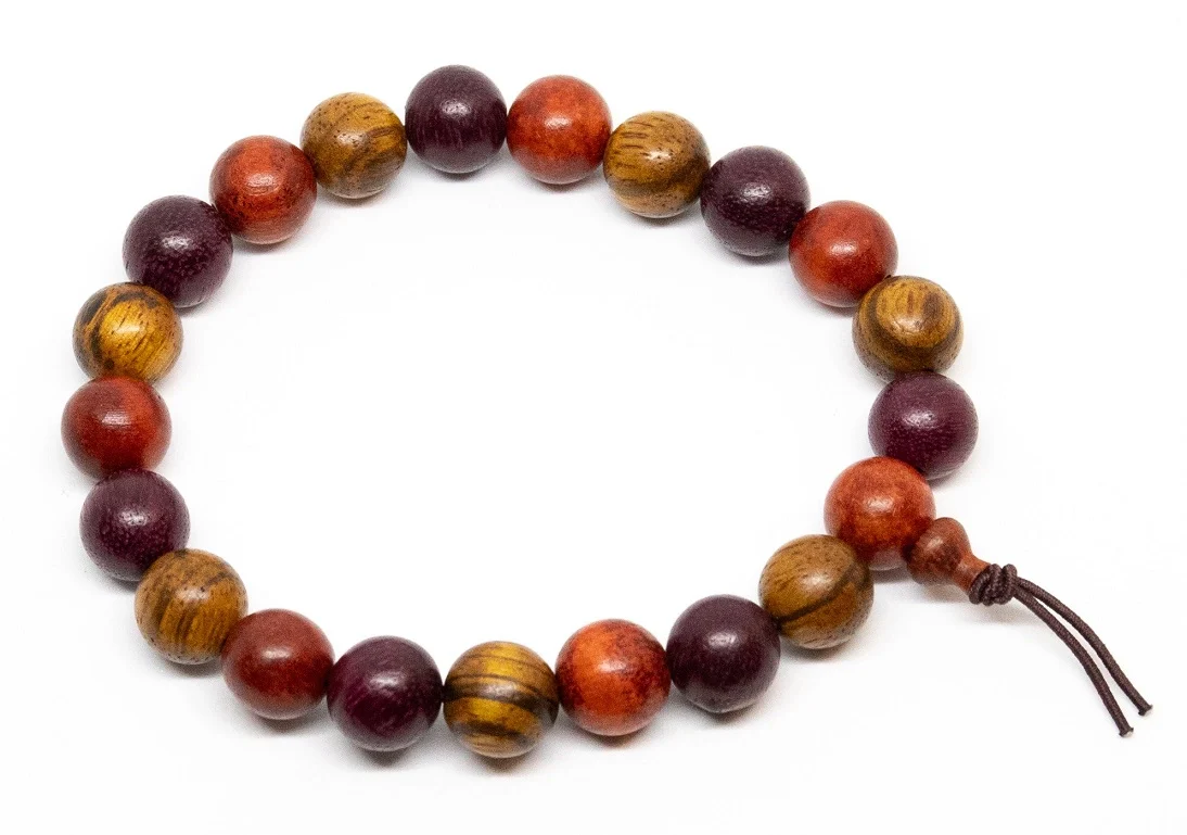 Dragon Blood Wood, Pupleheart Wood & Aloeswood Wood Wrist Mala - Image 2