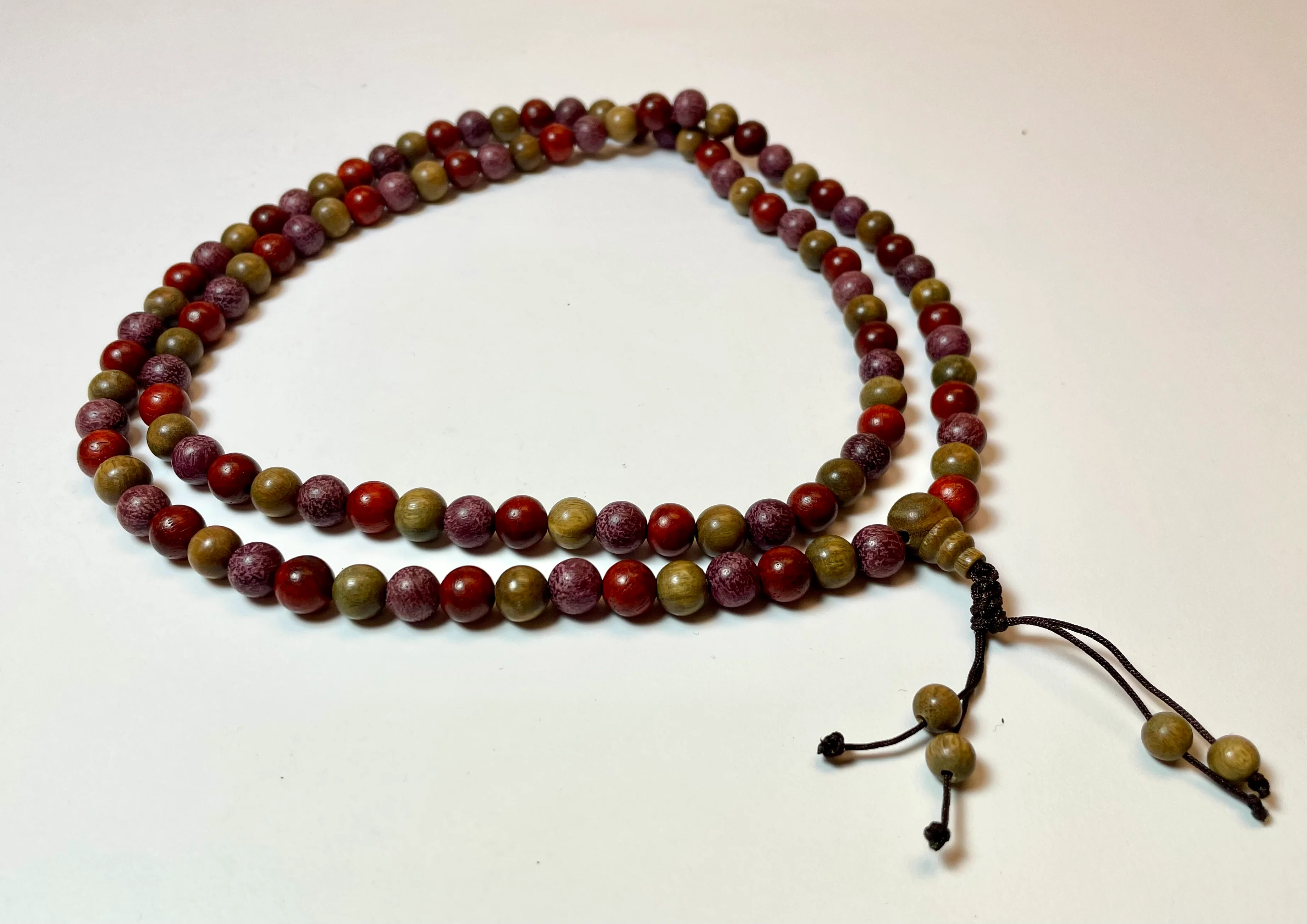 Dragon Blood Wood, Purpleheart Wood & Aloeswood Wood Mala - Image 3