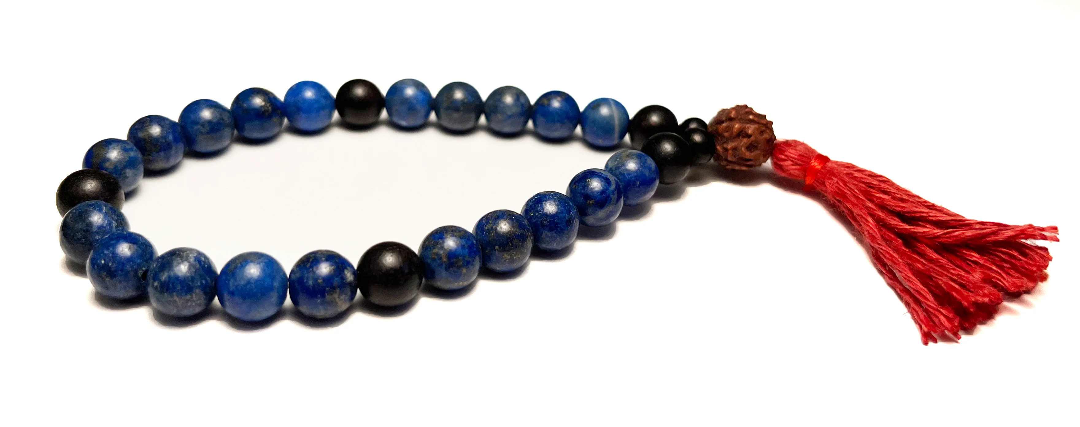 Lapis Lazuli and Rudraksha Wrist Mala