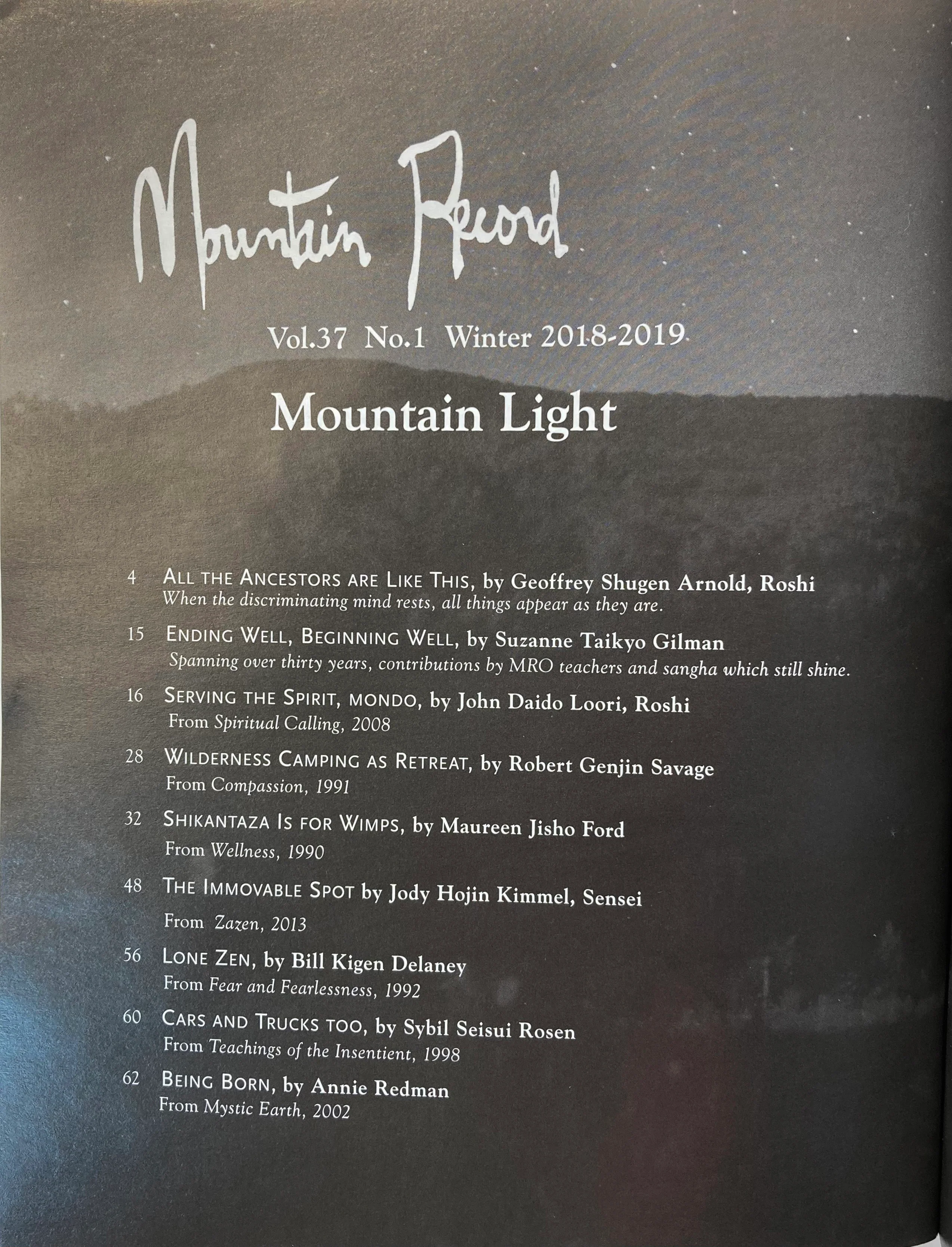 Mountain Light - Mountain Record, Vol. 37.1, Winter 2018-2019 - Image 2