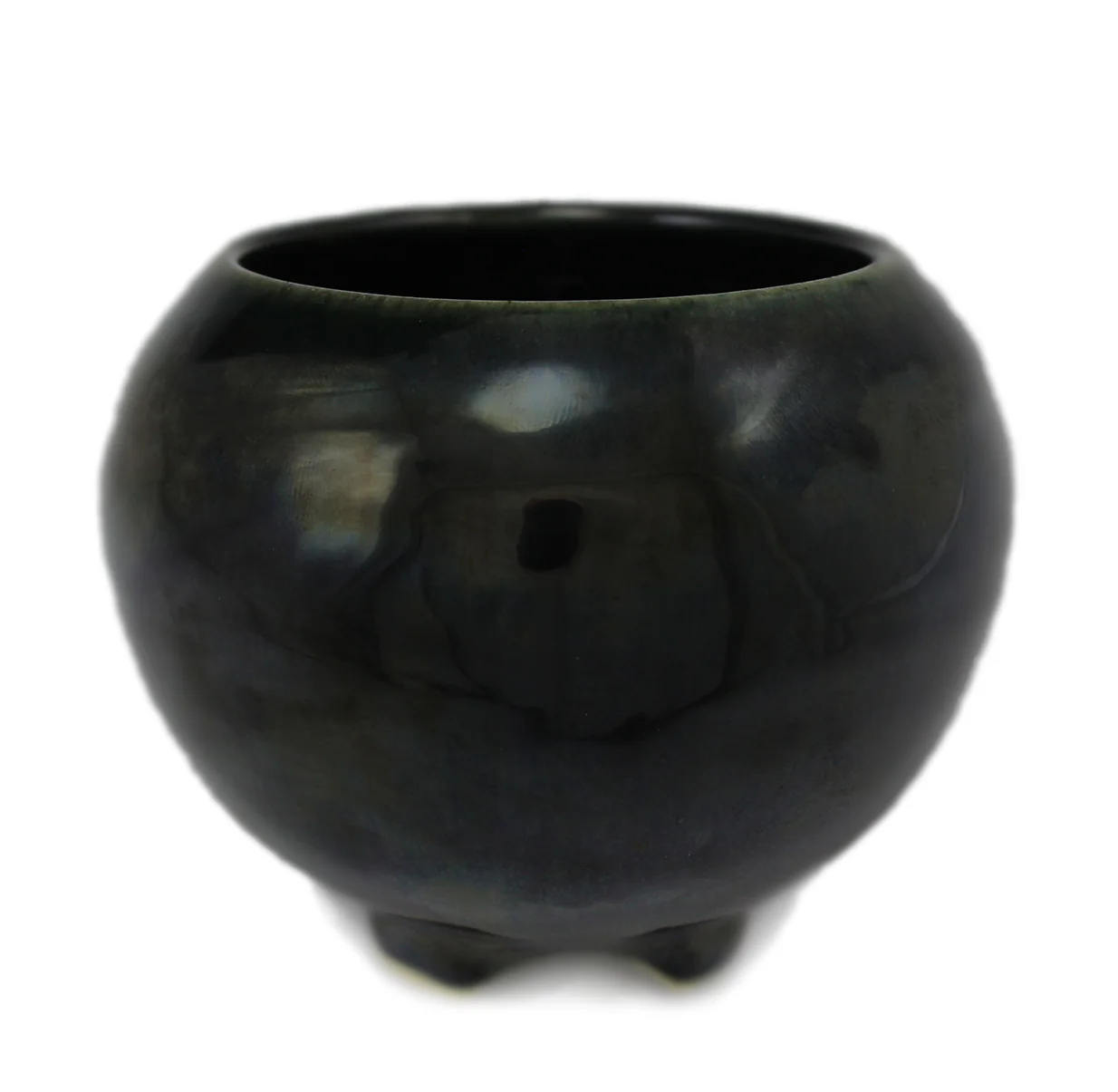 Obsidian Japanese Ceramic Incense Bowl - Image 2