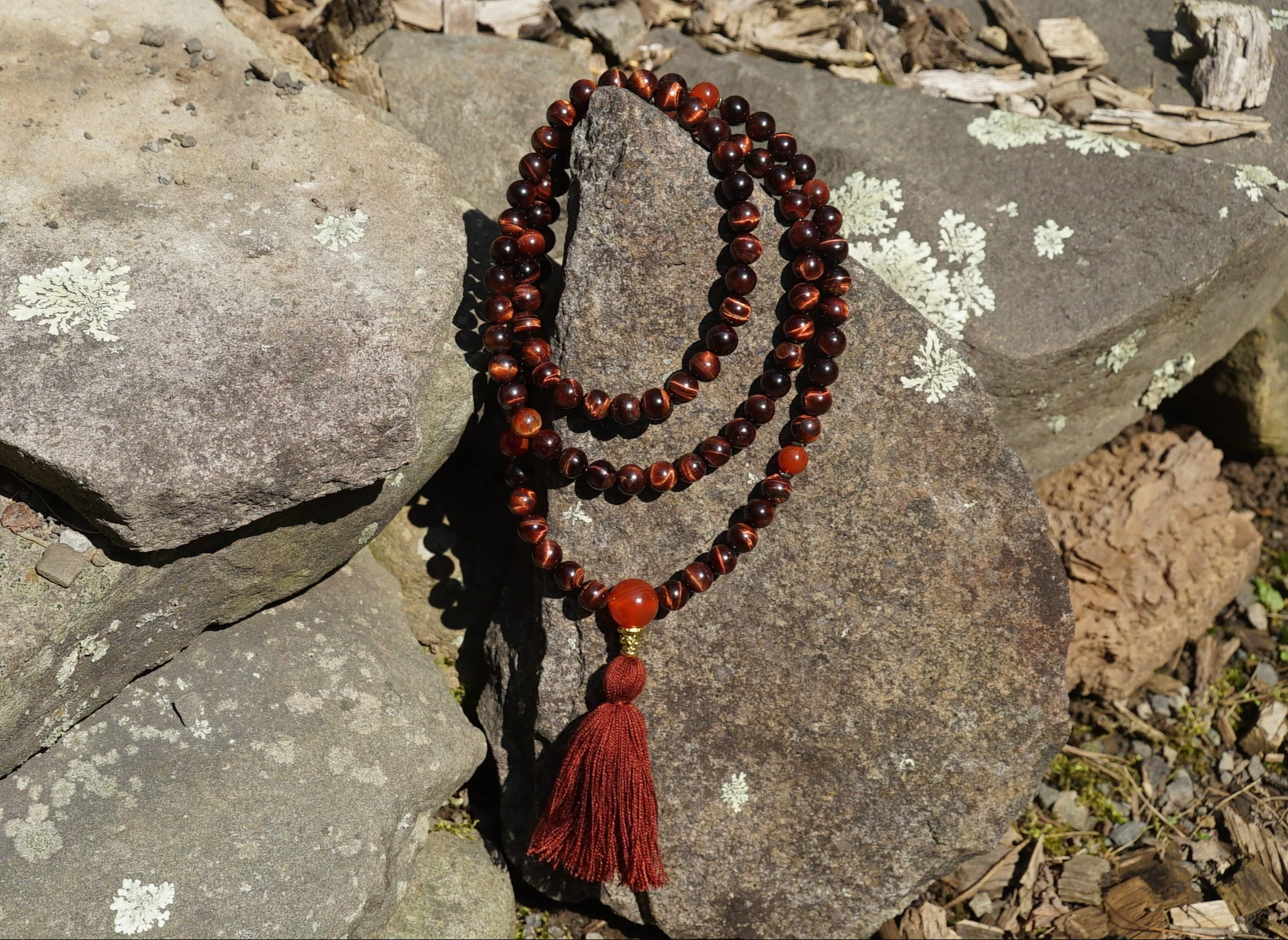 Red Tiger's Eye Full Mala - Image 5