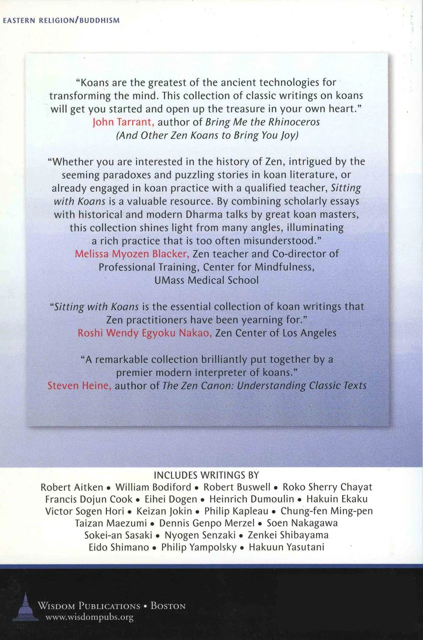 Sitting With Koans: Essential Writings on the Zen Practice of Koan Study - Image 2