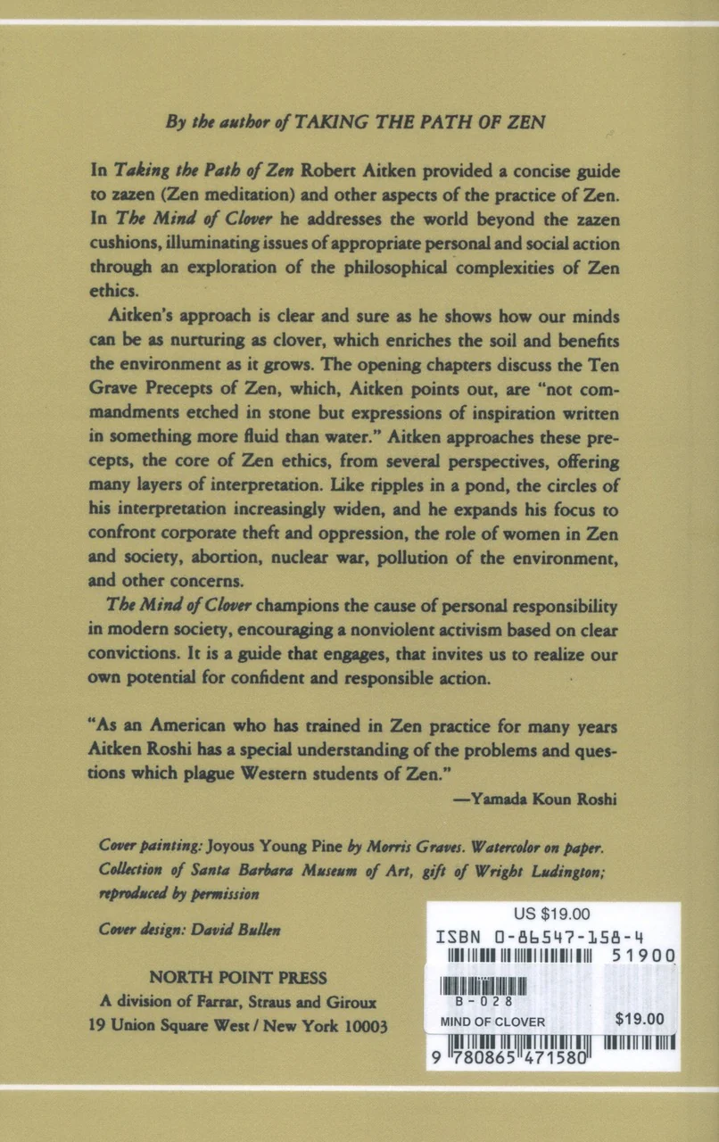 The Mind of Clover: Essays in Zen Buddhist Ethics - Image 2