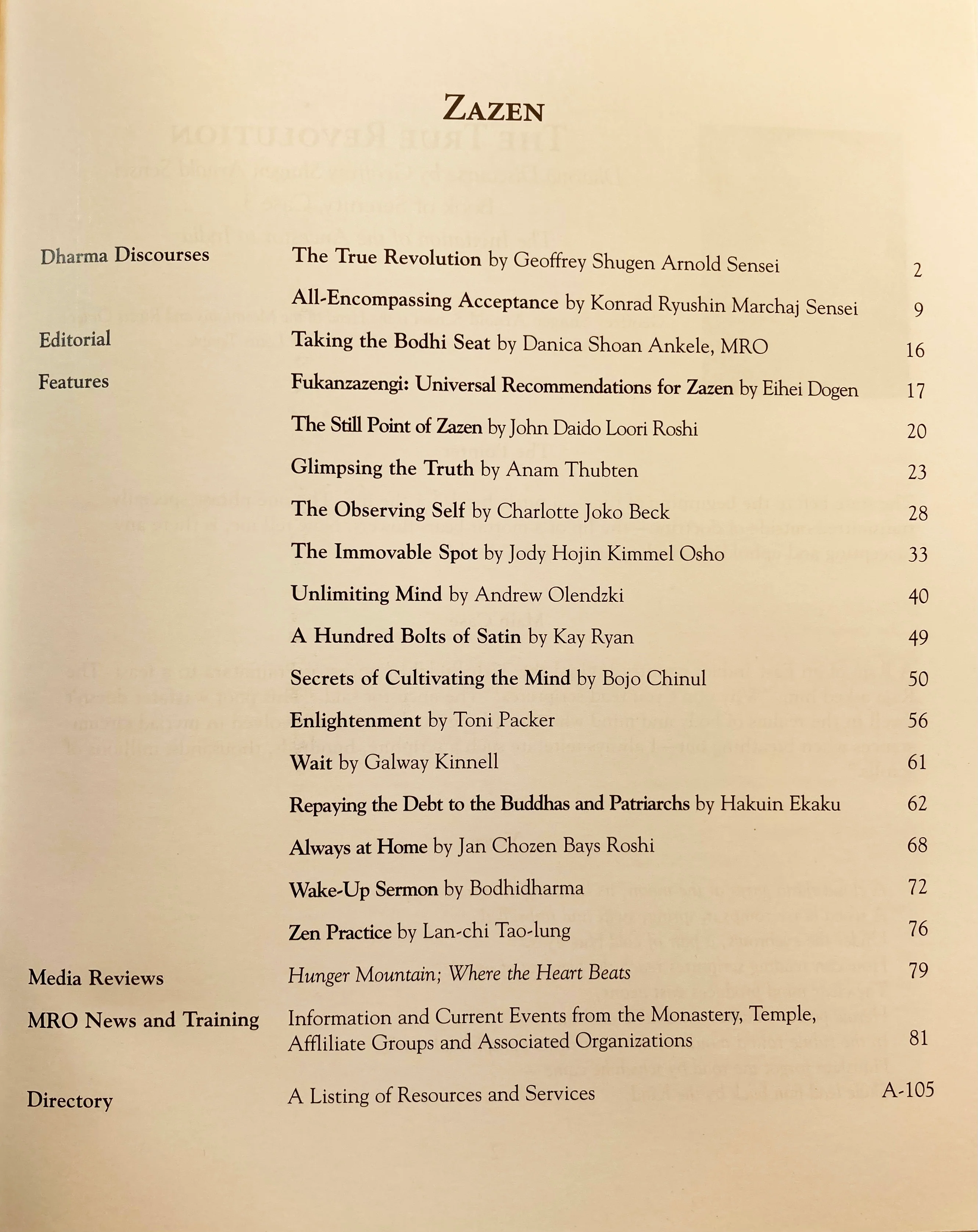 Zazen - Mountain Record, Vol. 31.3, Spring 2013 - Image 2